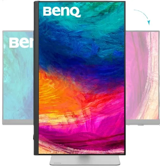 BenQ 27" 5K Pro Fotoğrafçılık PD2730S Monitör yandan ya da arkadan görünüm