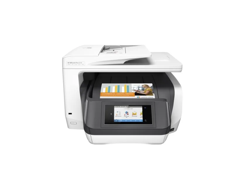 HP OfficeJet Pro 8730 Yazıcı yandan ya da arkadan görünüm