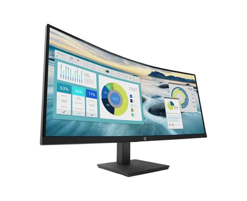 HP P34hc G4 WQHD 34" Monitör farklı açıdan görünüm