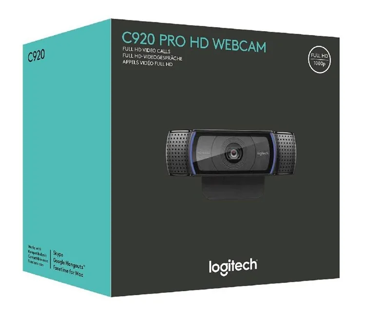 Logitech C920 Pro Webcam Full HD 960-001055 yandan ya da arkadan görünüm