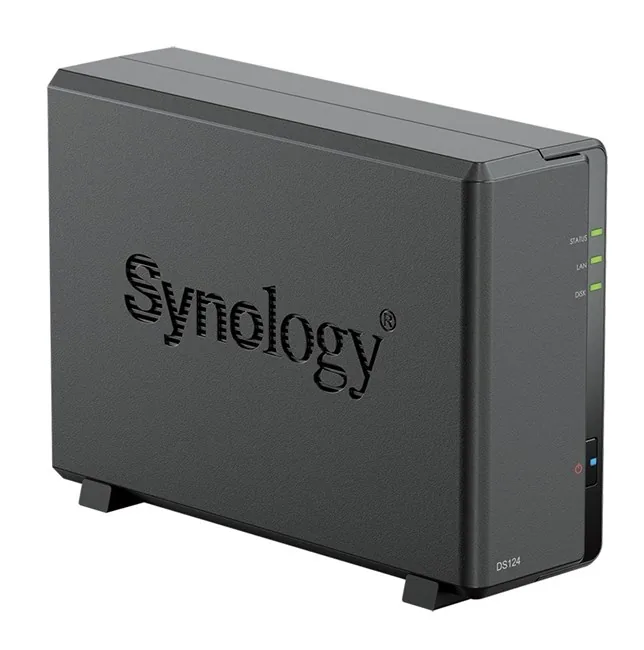 Synology DS124 (1x3.5") Tower NAS farklı açıdan görünüm