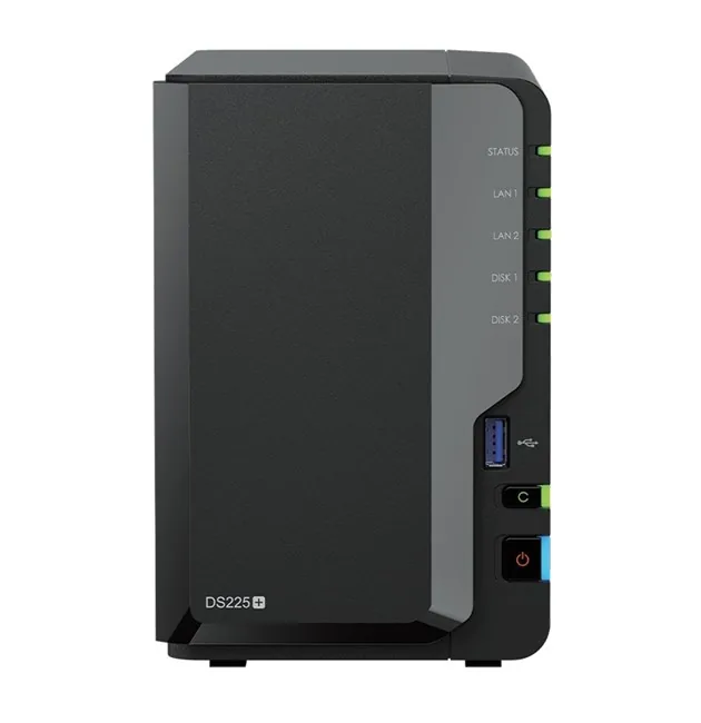 Synology DS225PLUS 2GB Tower NAS önden görünüm