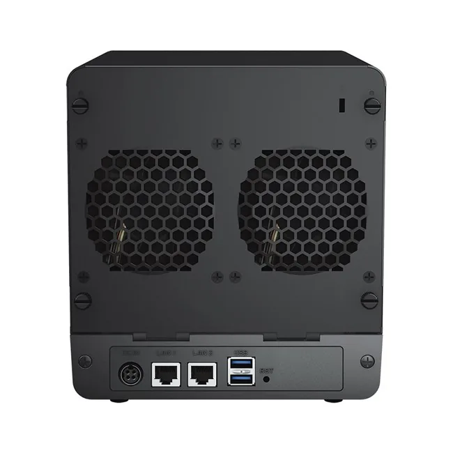 Synology DS423 (4x3.5"/2.5") Tower NAS yandan ya da arkadan görünüm