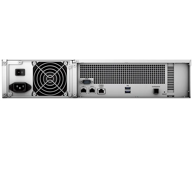 Synology RS2423PLUS Rack NAS 2U yandan ya da arkadan görünüm